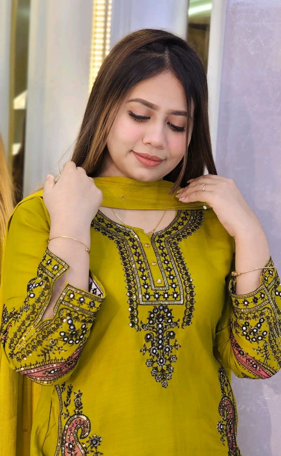 sequence embroidery three piece