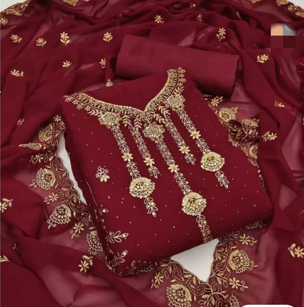 এমব্রয়ডারি জর্জেট থ্রি পিস