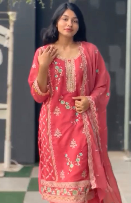 Georgette embroidery for piece